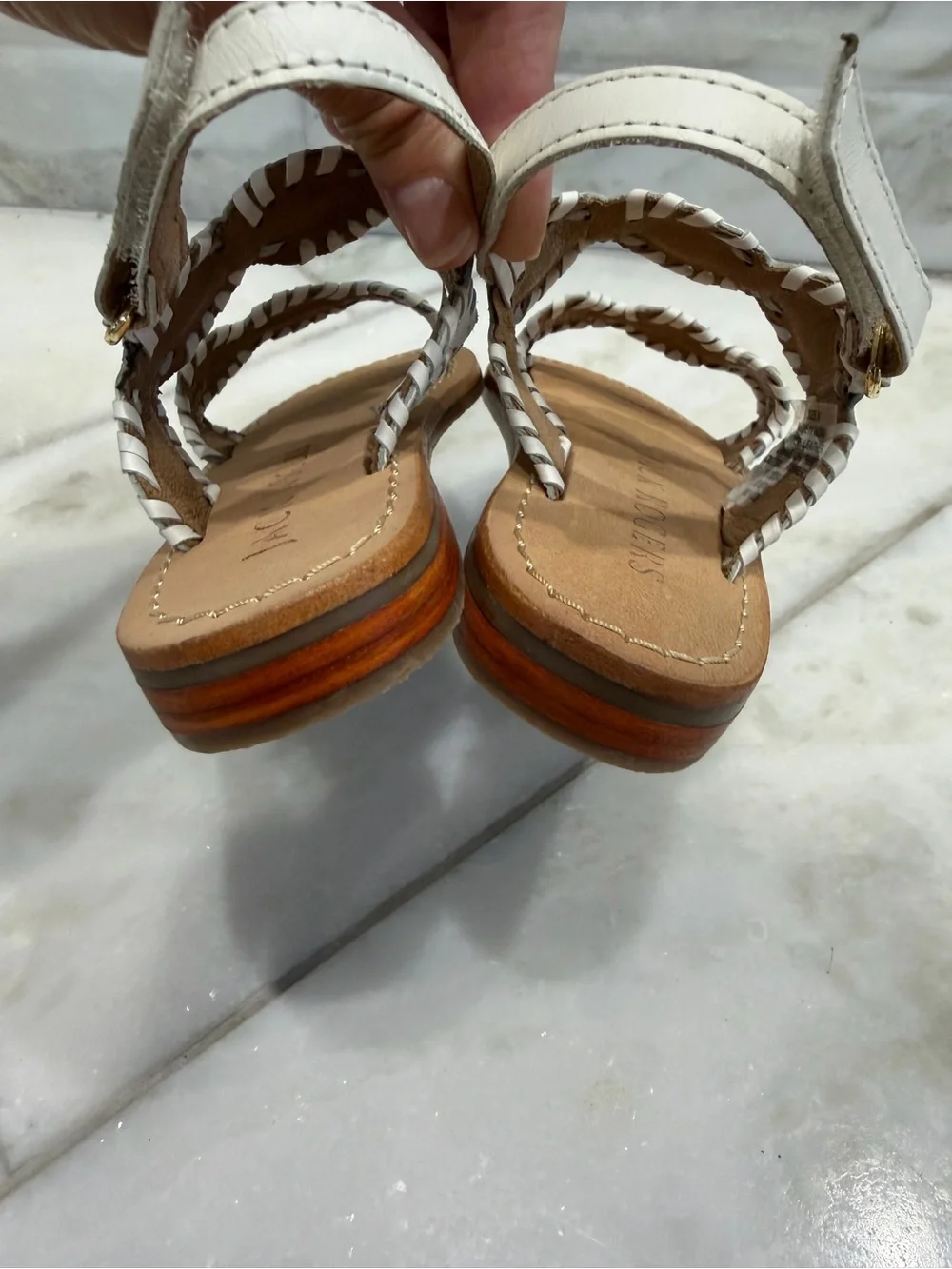 NWOT Size 9 Toddler Girls Jack Rogers White Leather Laurin Sandals